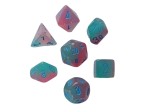 Chessex Lab Dice Gemini Gel Green-Pink / Blue Polydice Set